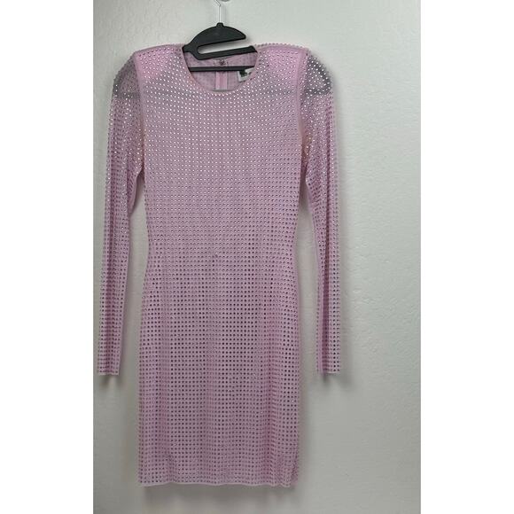 Self-Portrait Dresses & Skirts - Self Portrait Pink Rhinestone Mini Dress Size 2